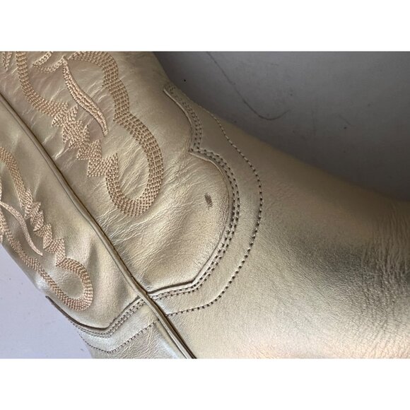 Free People Jeffrey Campbell Dagget Cowboy Boots Metallic Gold Size 7.5 - Picture 8 of 9